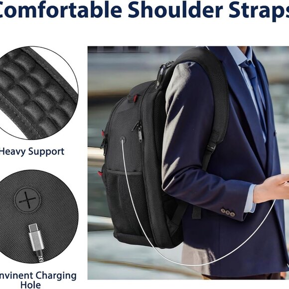 Travel Laptop Backpack 17.3"inch Computer Backpack Business College - Picture 6 of 7